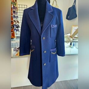 Gucci Wool Coat W/ GG chains